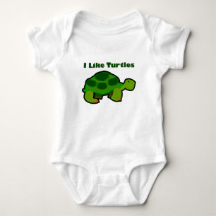 I Like Turtles - Baby Jersey Bodysuit