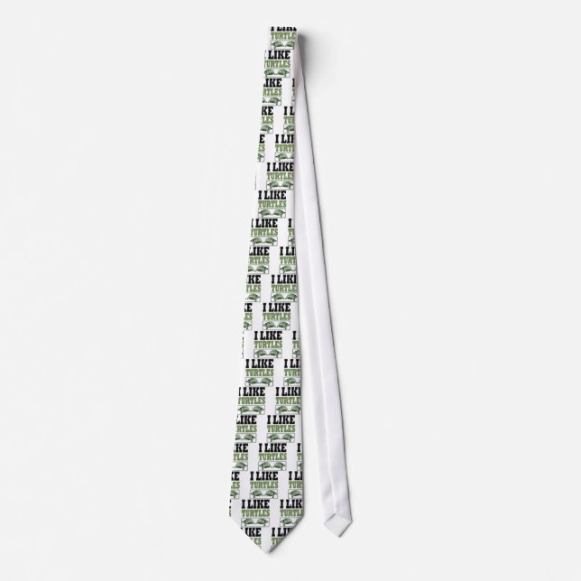 I Like Turtles Big Text Tie (Front)