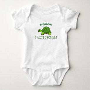 I Like Turtles Cute Baby Bodysuit