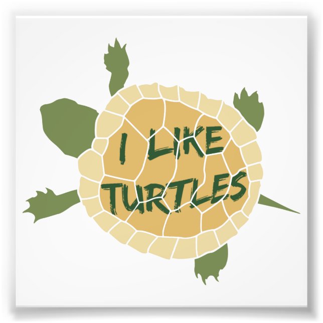 I Like Turtles Photo Print (Front)