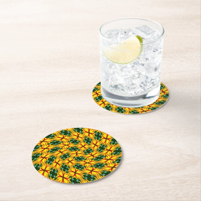 I Like Unique Flowers Round Paper Coaster (Insitu)