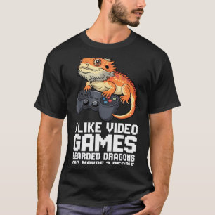 I Like Video Games Bearded Dragon Gamer Introvert  T-Shirt