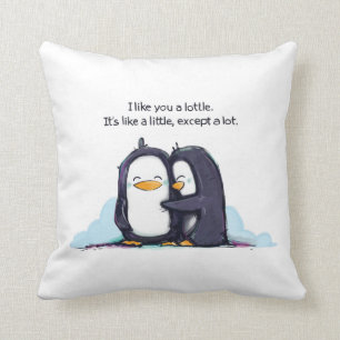 I Like You a Lottle Penguins - Pillow! Throw Pillow
