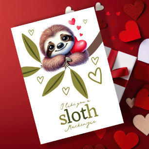 I like you a sloth personalized Valentines Holiday Card