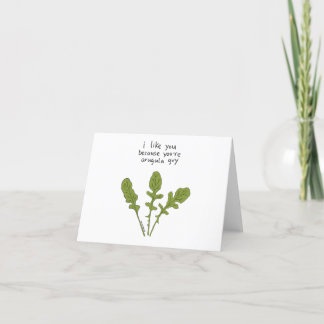 I Like You Because You're Arugula Guy Thank You Card