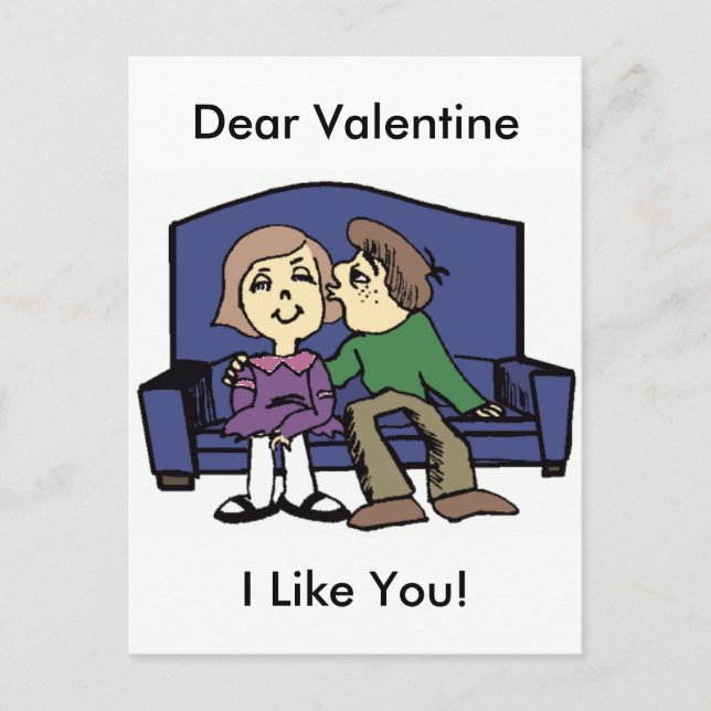 I Like You Valentine Holiday Postcard (Front)
