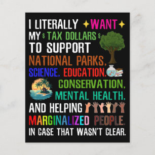 I Literally Want My Tax Dollars Flyer