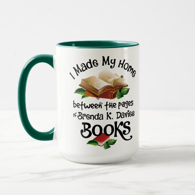 I Live Between the Pages of Brenda K Davies Books Mug (Left)