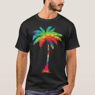 I Live Life Palm Tree Silhouette Tropical Rainbow T-Shirt