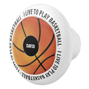 I Live To Play Basketball Sport Gifts Ceramic Knob