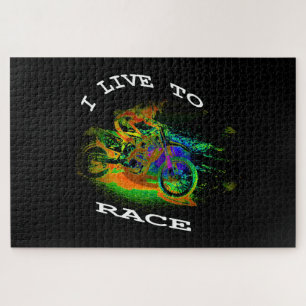 I LIVE TO RACE - Motocross Racer  Jigsaw Puzzle