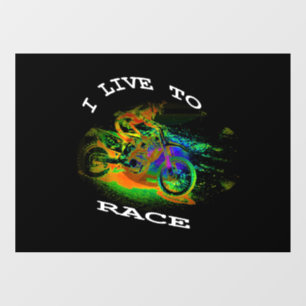I LIVE TO RACE - Motocross Racer Window Cling