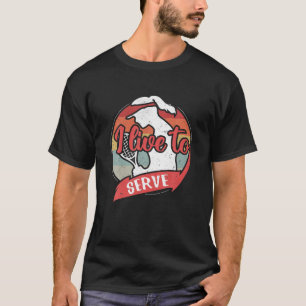 I Live To Serve - Retro Funny Girls Vintage Tennis T-Shirt