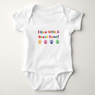 I Live With A Great Dane Baby Bodysuit