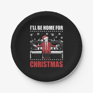 I’ll Be Home For Christmas Trump 47th President US Paper Plate
