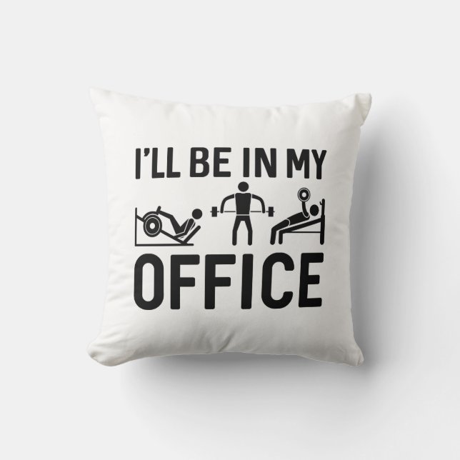 I’ll Be In My Office Throw Pillow (Front)