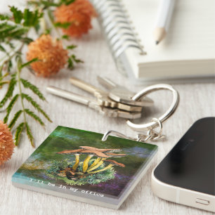 I’ll Be in My Office Watercolor mushrooms Keychain