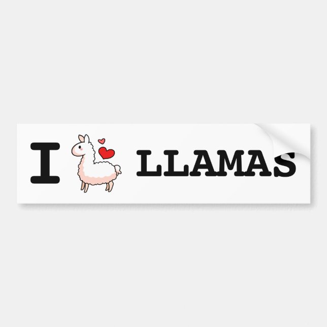 I Llama Llamas Bumper Sticker (Front)