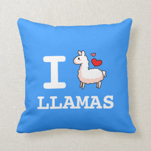 I Llama Llamas Throw Pillow