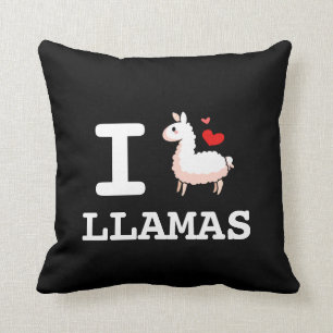 I Llama Llamas Throw Pillow