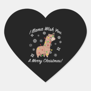 I Llama Wish You A Merry Christmas Llama Christmas Heart Sticker