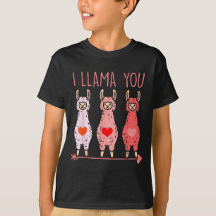 I Llama You Cute Valentines Day Alpaca Girls Women T-Shirt