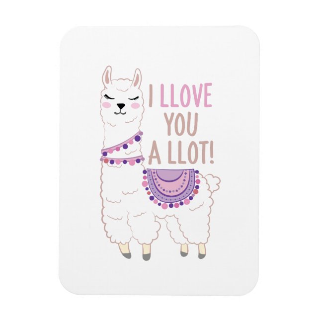 I Llove You a Llot - Funny Llama Magnet (Vertical)