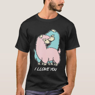 I LLOVE YOU Llama Kissing Alpaca Couple Valentines T-Shirt