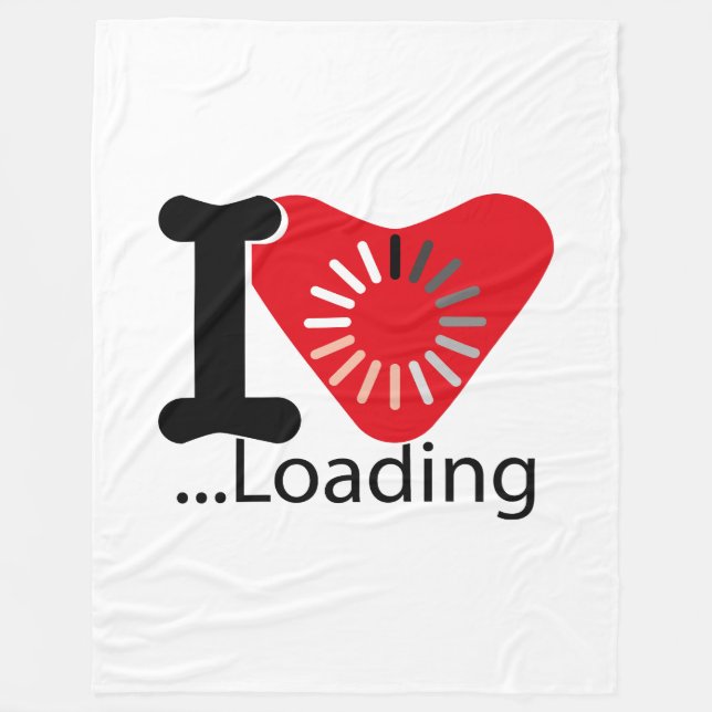 I LOADING HEART BY MASANSER PIXELAT FLEECE BLANKET (Front)