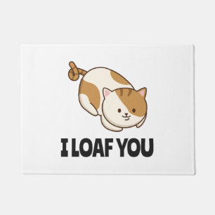I Loaf You Funny Cat Lover Gift Mom Dad Cute Kitte Doormat