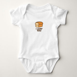 I Loaf You Funny Loaf of Bread Love Design Baby Bodysuit
