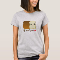 I loaf you kawaii bread funny cartoon food pun