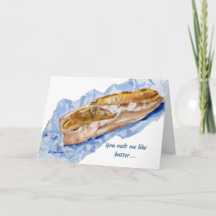 I Loaf You Valentine Baguette Holiday Card