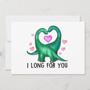I Long for You Funny Dinosaur Valentine's Day Holiday Card