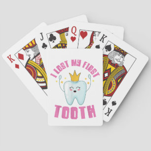 I Lost My First Tooth Teeth Out Kids Gift  Playing Cards
