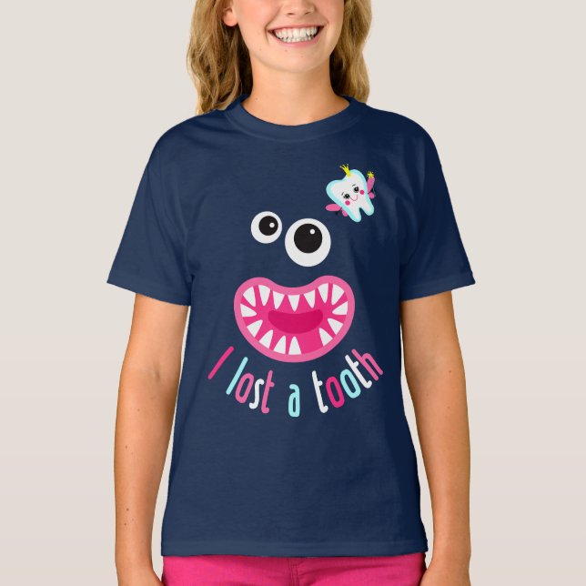 I Lost My Tooth. A Cute Monster Without a Tooth. T-Shirt (Front)