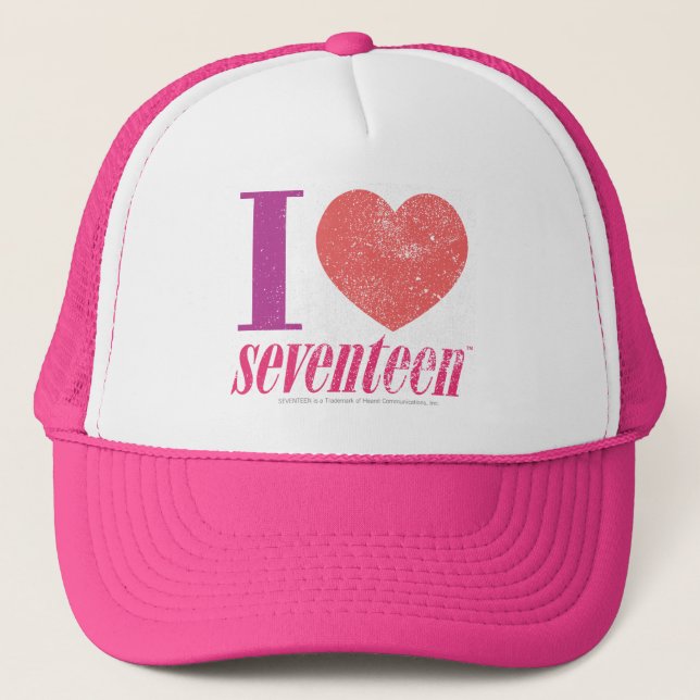 I Love 17 Trucker Hat (Front)