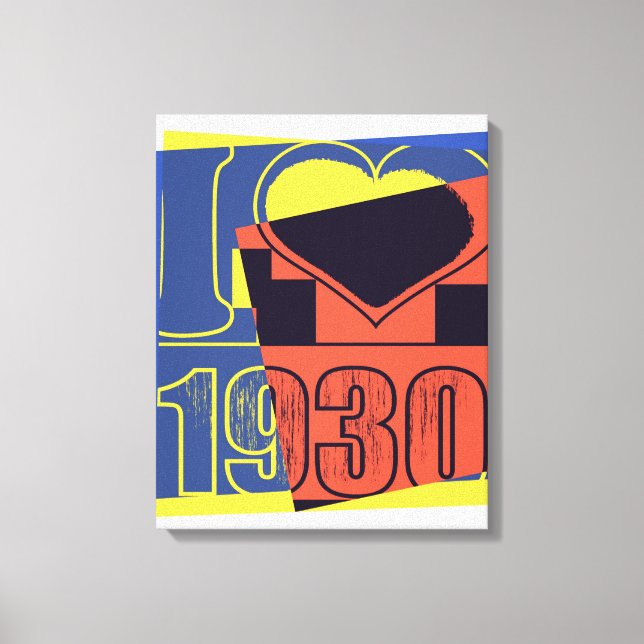 I love 1930 - Pop art Wrapped Canvas (Front)
