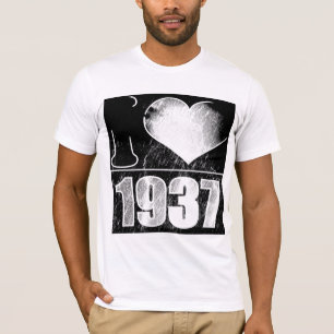 I love 1937 - Black and White Retro T-Shirt