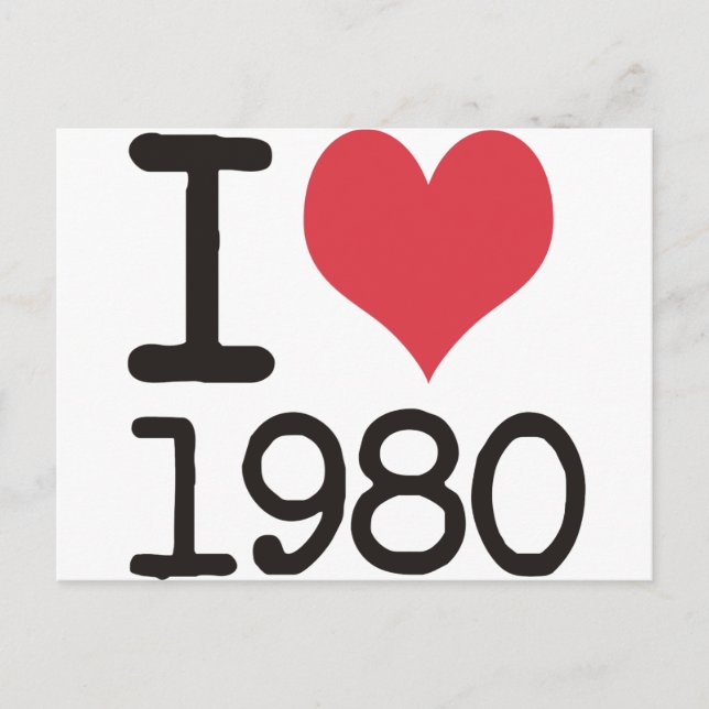 I Love 1980 Products & Designs! Postcard (Front)