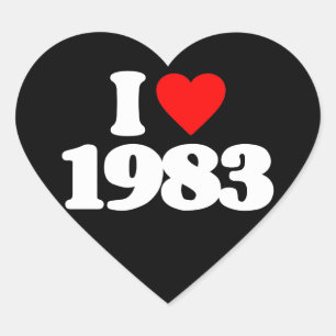 I LOVE 1983 HEART STICKER