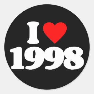 I LOVE 1998 CLASSIC ROUND STICKER