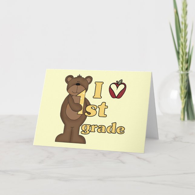 I Love 1st Grade Tshirts and Gifts Card (Front)