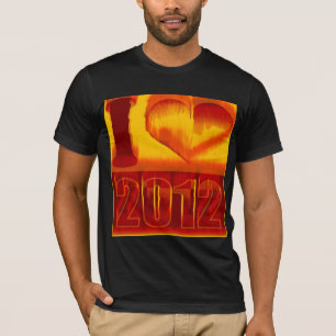 I love 2012 - Fire Pop Art T-Shirt Vintage