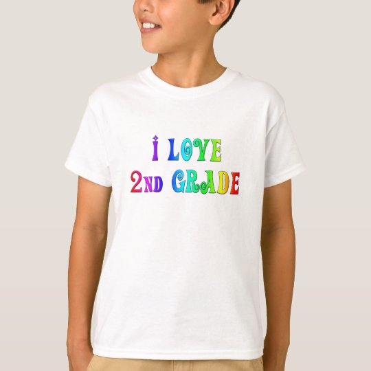 I Love 2nd Grade Rainbow Design Shirt