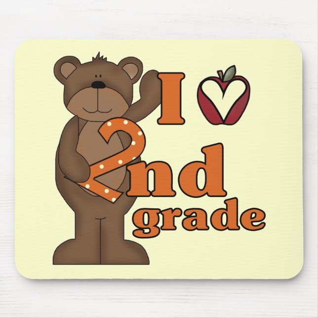 I Love 2nd Grade Tshirts and Gifts Mouse Pad (Front)