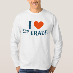 I Love 3rd Grade Heart Graphic School Uniform T-Shirt