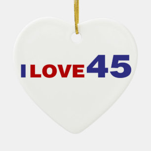 I Love 45 Ceramic Ornament