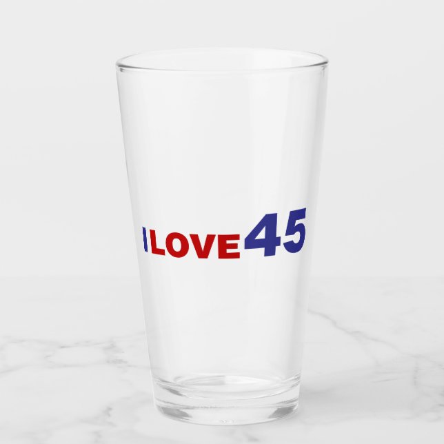I Love 45 Glass (Front)