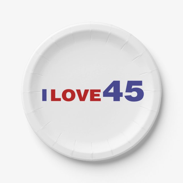 I Love 45 Paper Plate (Front)